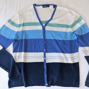 Valerie Stevens 100% silk cardigan Multi Color Women's size large